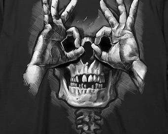 Skull Shirt Long Sleeve, Luctus Skull Hands Long Sleeve Tee, Skeleton, Hands, Luctus, Skull Dance, Art, Bones, Horror, Skull Artwork