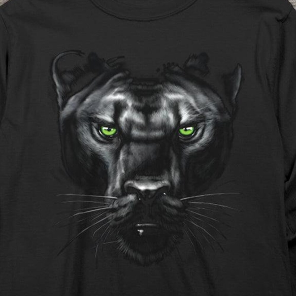Animal Long Sleeve Panther Long Sleeve Shirt, Majestic Panther Long Sleeve Tee, Wildlife, Exotic Wildlife, Liquid Blue, Panthers, Majestic