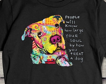 Dog T-shirt, Neon Pitbull Tee, Dog Breed Shirt, Dean Russo Art, Firu