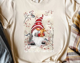 Gnome Hugging Rabbit Tee