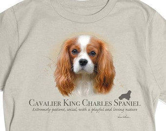  3D All Over Print T-Shirt, Cavalier King Charles Spaniel Short  Sleeve Tees Gifts for Men and Women, Birthday Full Size S-5XL : Clothing,  Shoes & Jewelry
