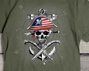 Pirate Compass T-Shirt, Pirate Tee Shirt, Pirates, Adventure, Pirate Ship, Skull Tee Shirt, Pirates Life, Compass Tee Shirt, Pop Culture
