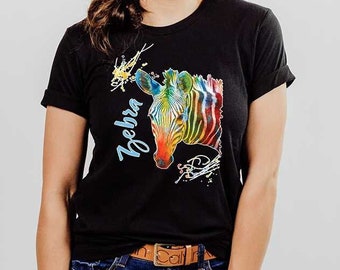 Colorful Safari Zebra Tee