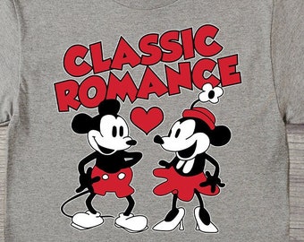 Steamboat Willie Classic Romance T-Shirt, Retro Minnie Mouse Tee, Vintage Walt Disney Cartoon Shirt, Mickey Mouse Tshirt, Disney Cartoon