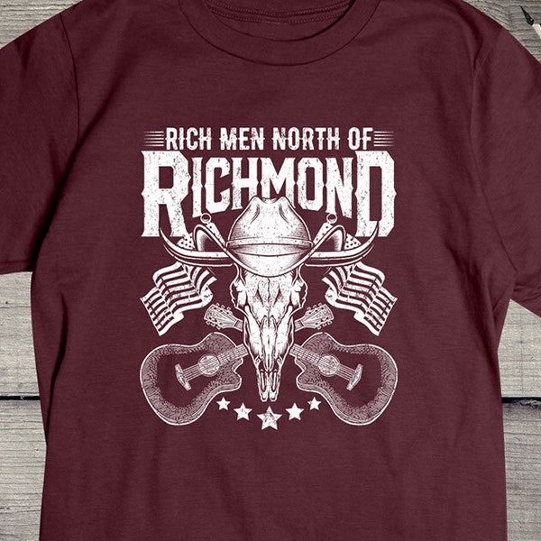 Rich Men North Of Richmond T-Shirt, Oliver Anthony Tee, Steer Skull Shirt, Country Music Song Lyrics, Singer, Overtime Hours, Old Soul