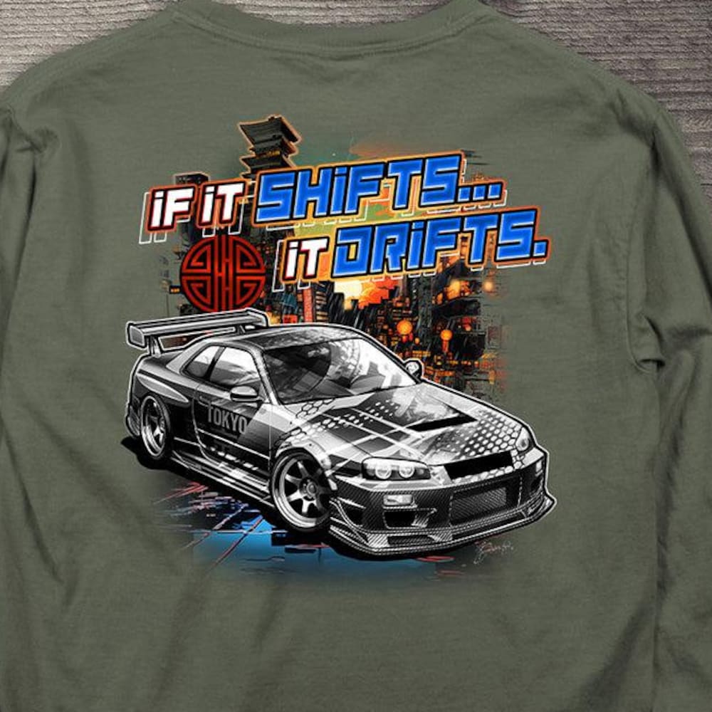 Racing Car Long Sleeve Shirt, Drift It Long Sleeve Tee, Tokyo Car Shirt, Drifting Car Long Sleeve, Racing Car, Vintage, Vintage Racing