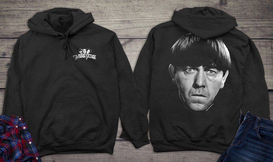 The Three Stooges Hoodie, Moe Face Hooded Sweatshirt, Hilarious the ...