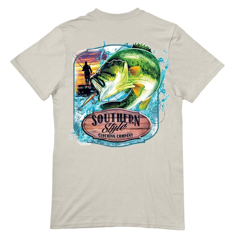 Bass Fishing T-Shirt, Southern Style Large Mouth Bass Tee, Angler Shirt