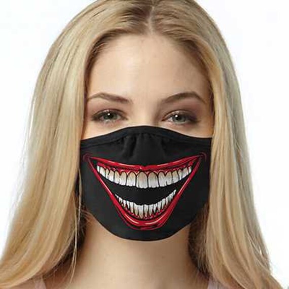 Joker Smile FACE MASK Cover Your Face Masks Etsy