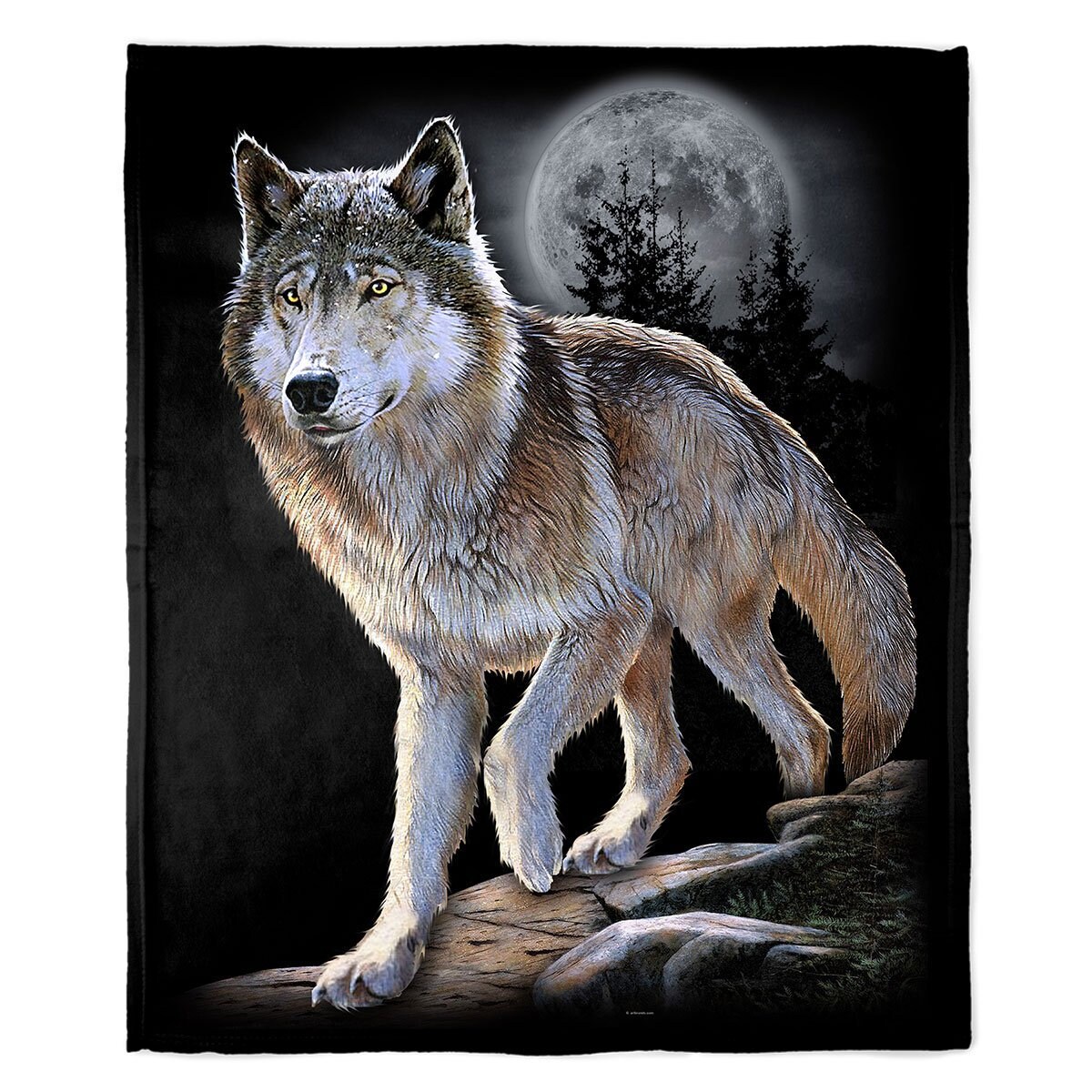 Wolf Blanket 50 X 60 Wildlife Throw Wolf Alert Wall Hanging Wolves Home Decor Fabric Poster Fleece Couch Throw Decorative Blanket Etsy Canada