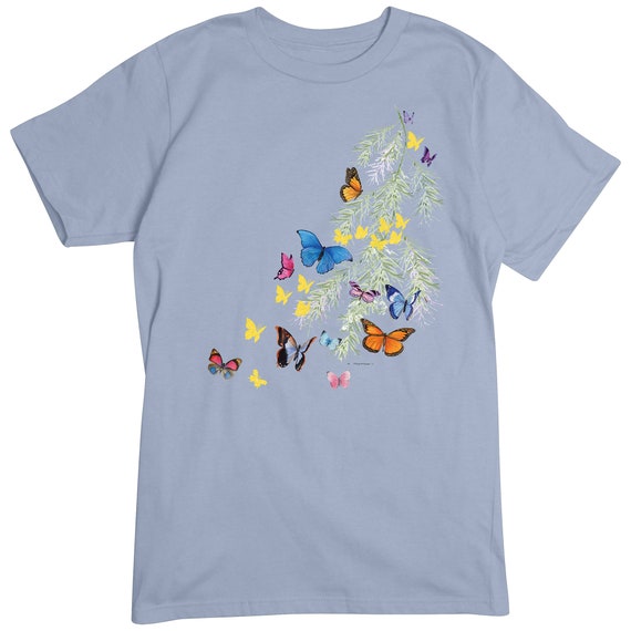 Ananiver lager Hectare Butterfly T-shirt Vlinders Schouder T-shirt Lente Bloemen - Etsy België