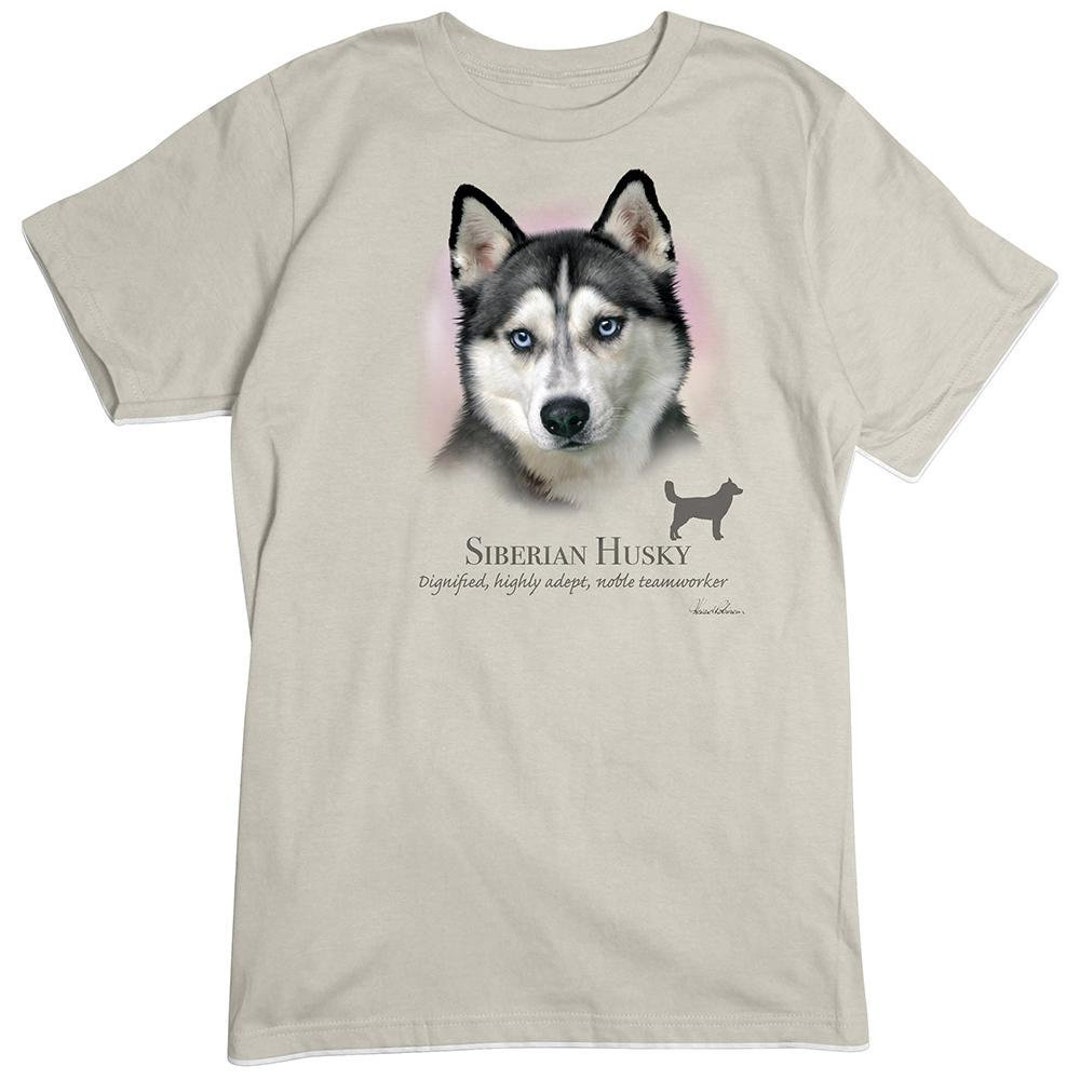 Attends☆Husky Dog Tee Siberian Husky T-shirt, Dog Breeds Tee, Pet Portrait Shirt
