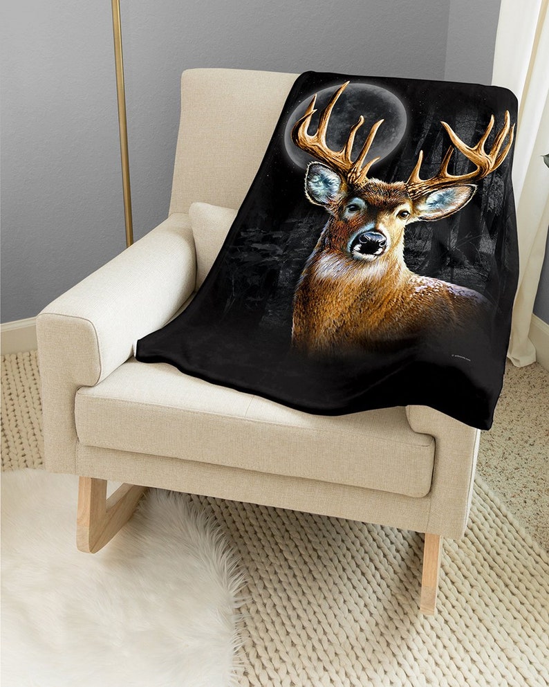 Whitetail Deer Blanket North American Wildlife Throw Etsy