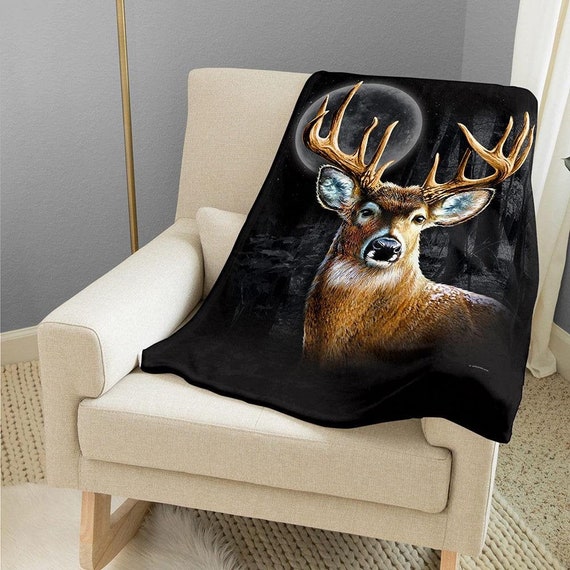Whitetail Deer Blanket North American Wildlife Throw Etsy