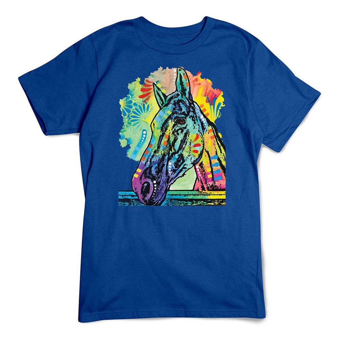 Horse Tshirt, Rainbow Horse Tee, Horseback Riding, Equestrian Shirt