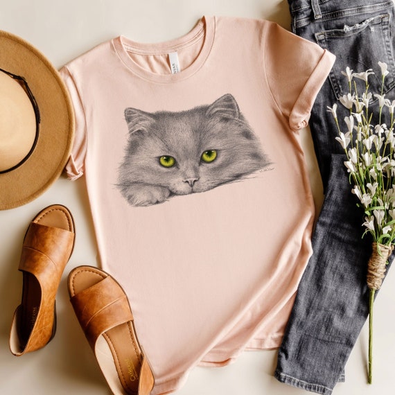 T shirt pour chat chemise de chaton aux yeux verts t shirt pour chats chatons animaux de compagnie animaux de compagnie yeux scratchboard Etsy France