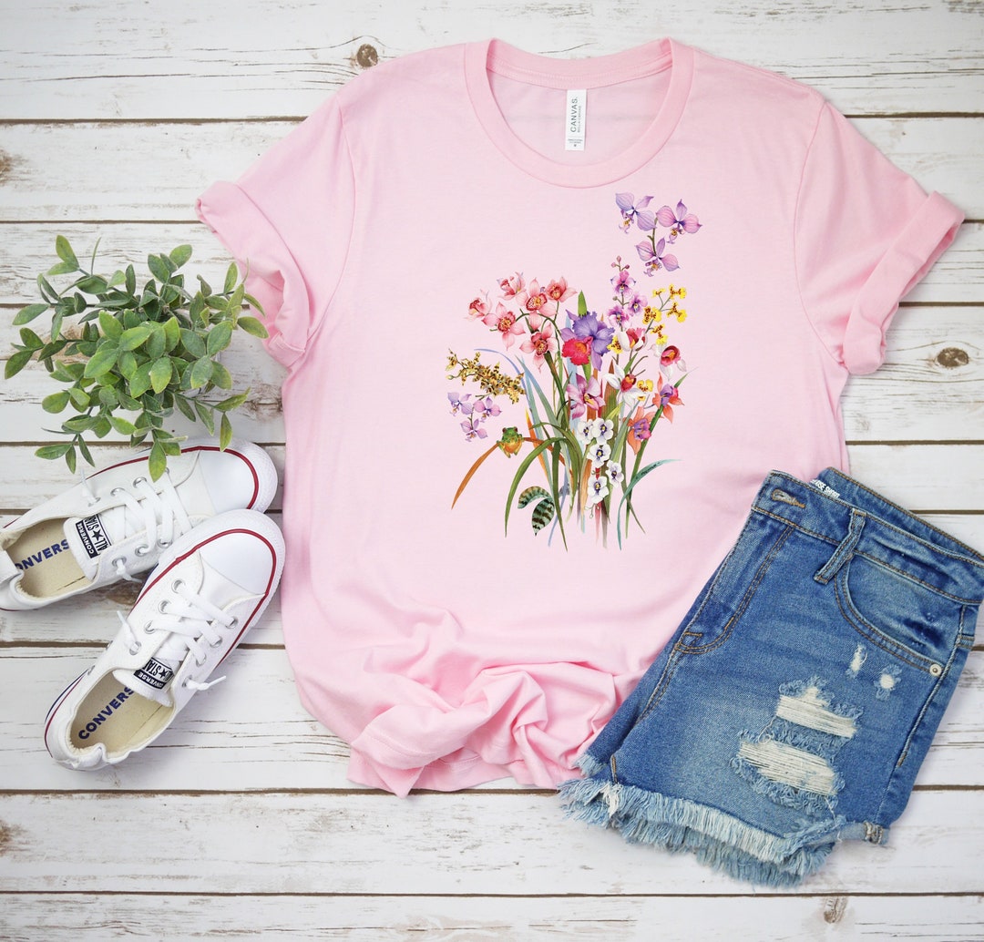 Floral Spring T-shirt, Spring Flowers Tee - Etsy