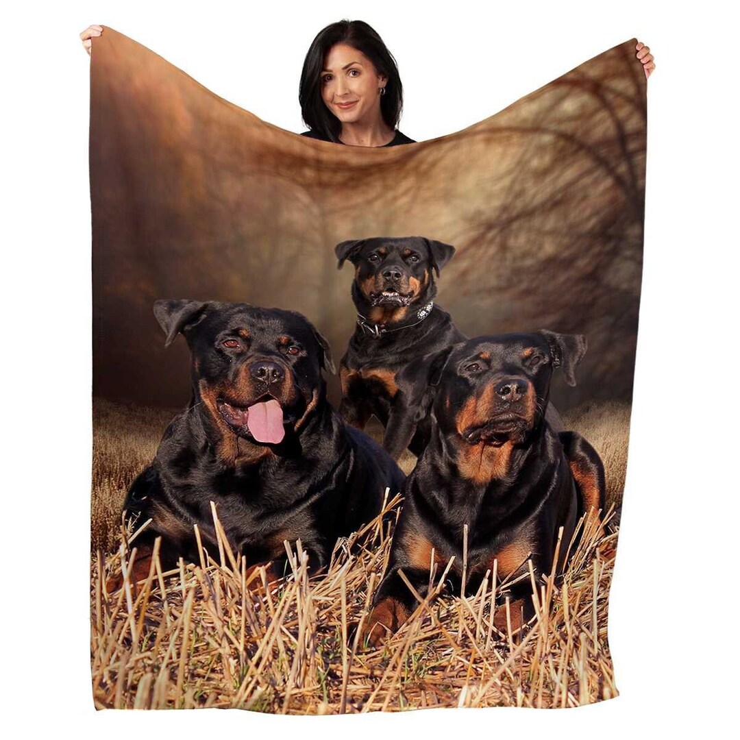 Rottweiler Blanket, Dog Breed 50 X 60 Decorative Throw, Fleece, Pets