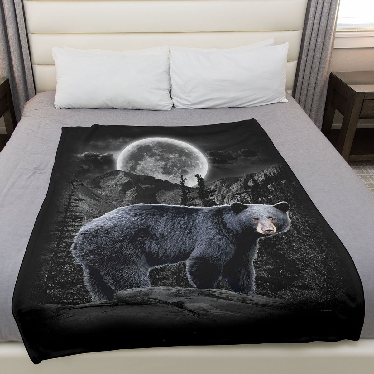 Black Bear Blanket North American Wilderness 50 X 60 Decorative Throw Fleece Wall Hanging Home Decor Fabric Poster Wall Art Etsy UK