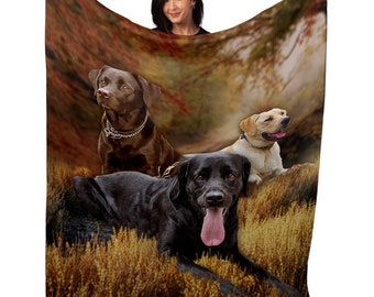 Yoga Labradors Love Soft Warm Fleece Blanket - 4 Colors