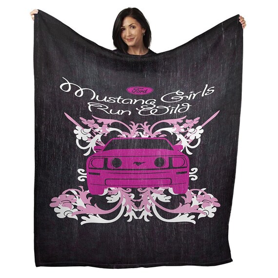 Ford Mustang Blanket Mustang Girls Run Wild 50 X 60 Plush Minky Throw Blanket Officially Licensed Ford Motor Company Decor Pink Cars Etsy