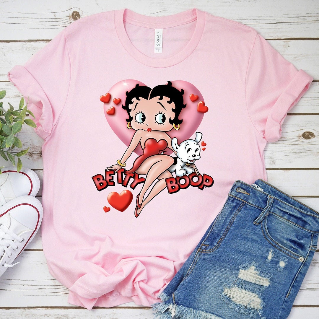 Black Betty Boop Graphic Tee Mother's Day Gift Handmade Clothing