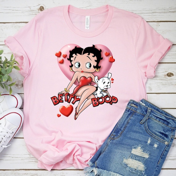 Betty Boop T-shirt, Betty Boop Heart Tee, Officially Licensed Betty Boop  Merchandise Shirt, Hearts, Love, Puppy, Dog, American Icon