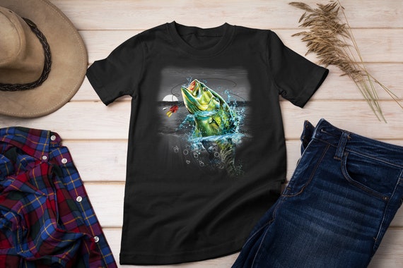 Bass Fishing T-shirt, Large Mouth Bass Tee, Angler Shirt