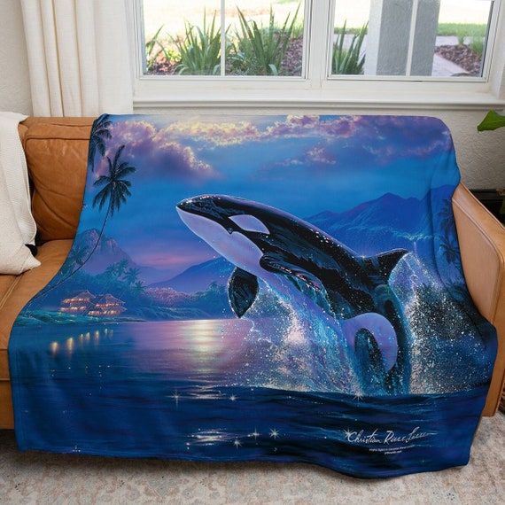 Whale Blanket Joyful Time 50 X 60 Decorative Throw Aquatic Wildlife Whales Resort Wall Hanging Home Decor Fabric Poster Wall Art Etsy Canada