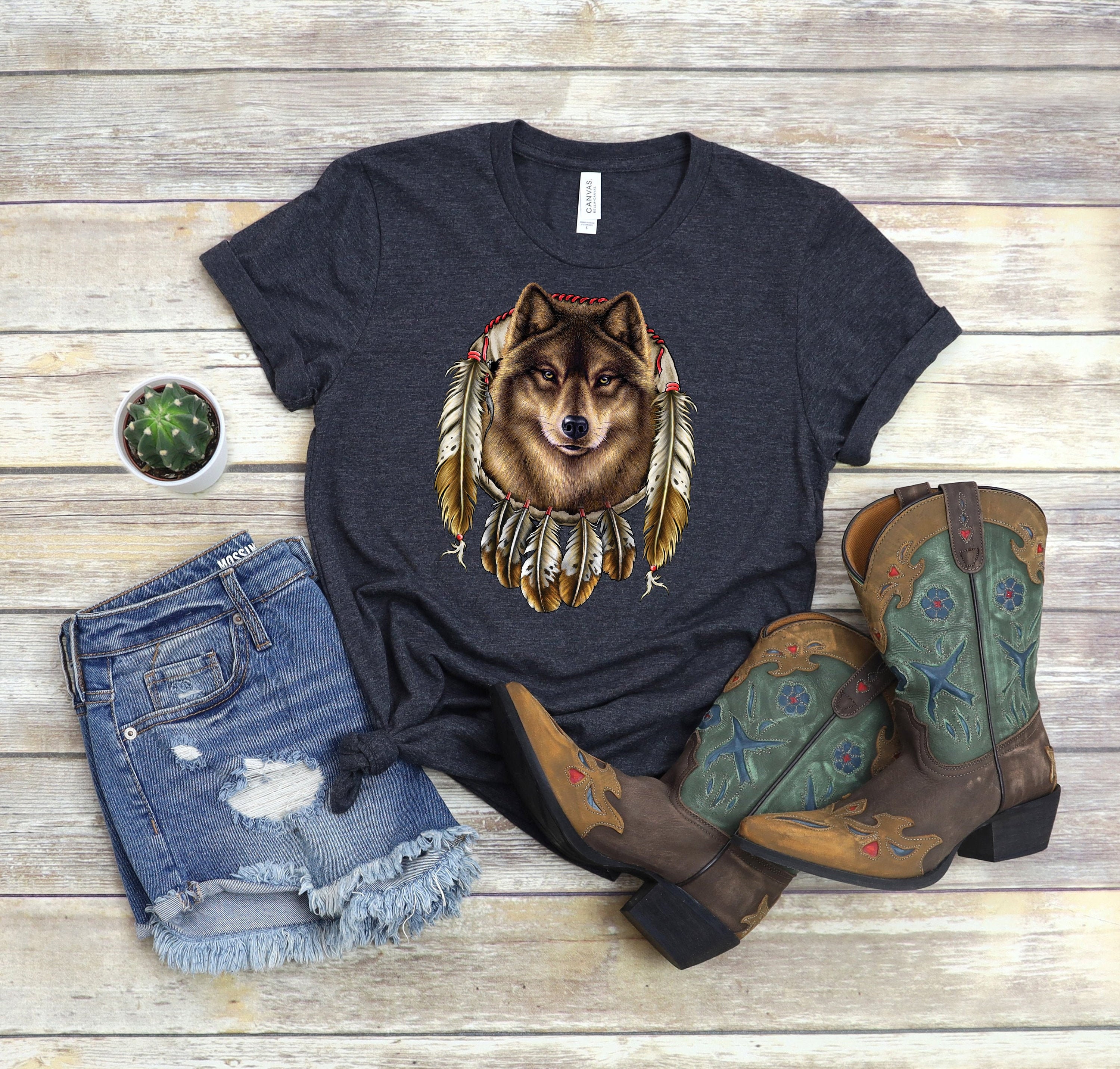Wolf Dream Catcher T-shirt Southwest 