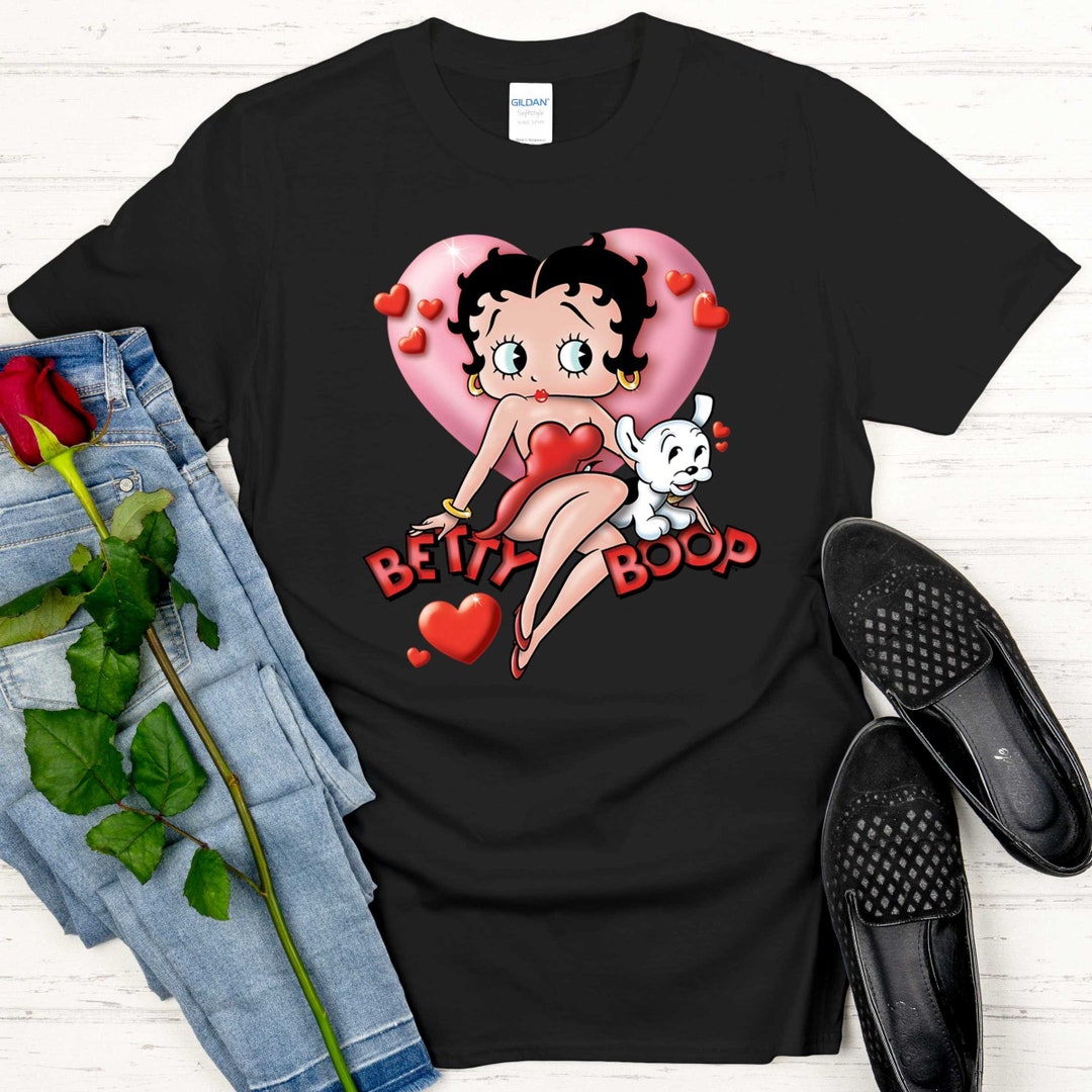 Betty Boop Tee Betty Boop Heart T shirt Officially Licensed Betty 