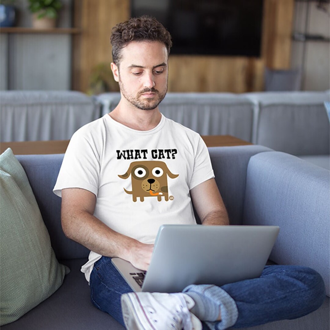 Todd Goldman Art What Cat Dog Tshirt, Funny Tee Shirt, Fun Tee, Pet