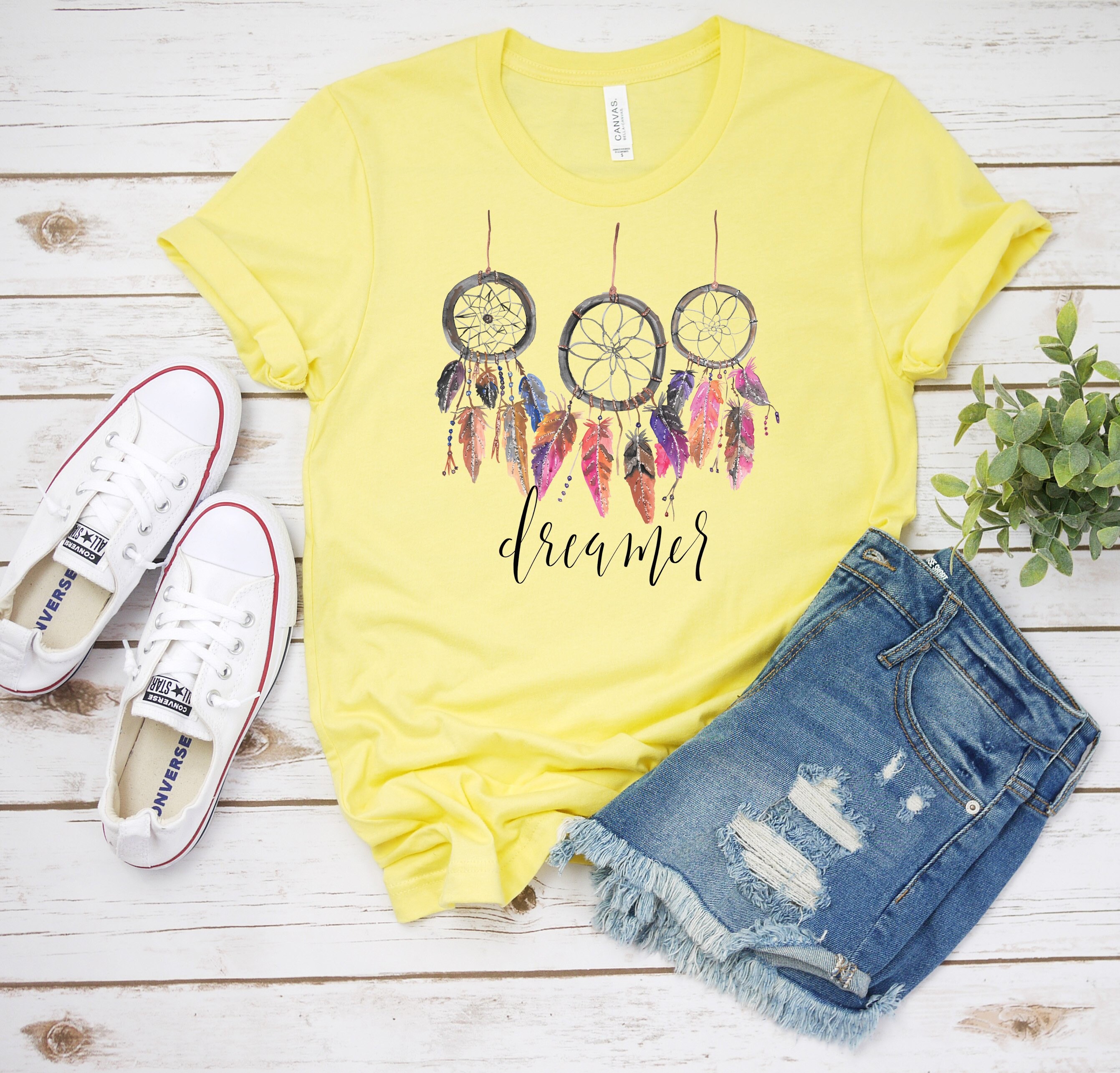 【DYSFUNCT】DREAM CATCHER PIGMENT T-SHIRT (BEIGE) Dreamcatcher T-shirt, Native Dream Catcher Tee, Dreamer