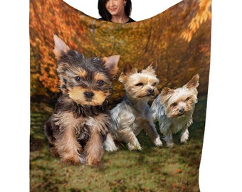 Yorkshire Terrier Blanket-Dog Gift Puppy-Dog Blanket ed Custom Fleece Blanket Yorkshire Terrier Blanket-Dog Gift Puppy-Dog Blanket ed Custom Fleece Blanket