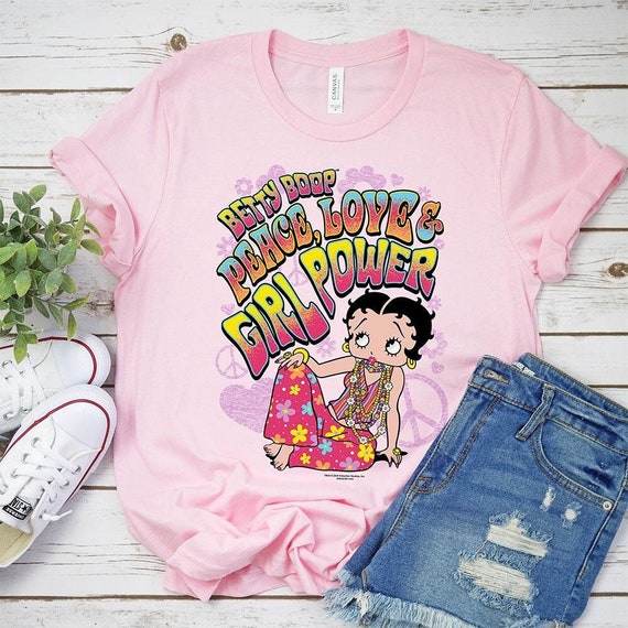 Betty Boop T-shirt, Peace Love Tee, Girl Power Shirt, Officially