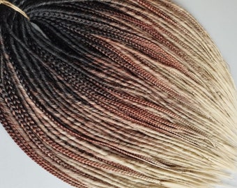 Brown Ombre Dreads and Braids/DE & SE Dreadlocks/Double and Single ended dread/Synthetic Brown dreadlock and hair braid/Handmade dreadlocks