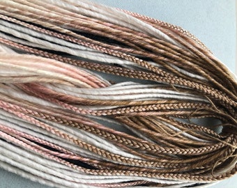 Synthetic Dreads and hair Braids/Dreadlocks extensions/Natural Look of Ombre brown to beige dreadlocks/DE & SE/Double and Single ended dread