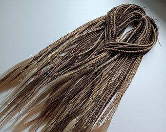 Double ended dreads/Synthetic dreadlocks extensions/Brown & Beige Smooth Dreads/Handmade Hair extension/Viking dreads/Natural looking braids