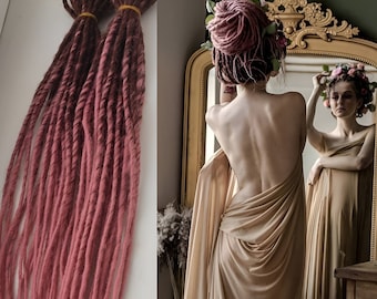 Synthetic Ombre Pink dreads/DE & SE Dreadlocks extensions/Double and Single ended dreads/Natural looking Synthetic locks/Handmade dreadlocks