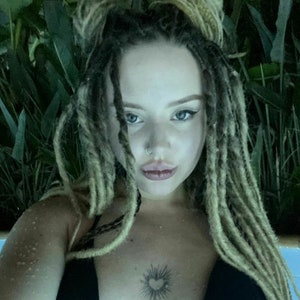 Ombre dreads extensions, DE and SE Dark Blonde to Blonde dreadlocks, Double and Single ended dreads, Synthetic Viking dreadlock extension