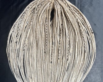 Synthetic dreads extensions/Double ended dreadlocks & braids/Handmade viking dreadlocks/Different styles/Beige dreads/DE + SE Hair extension