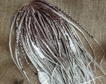 Synthetic dreads extensions/Double ended dreadlocks & braids/Handmade viking dreadlocks/Different styles/White Ombre dread/DE Hair extension