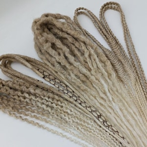 Synthetic dreads extensions/Double ended dreadlocks & braids/Handmade viking dreadlocks/Different styles/Beige Ombre dread/DE Hair extension