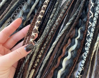 Crochet Dreads & hair braids extensions, DE\SE Synthetic viking dreadlocks, Curly Double\Single ended loc extensions, dreadlock accessories