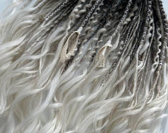 Blonde ombre curly Dreadlocks & hair Braids, DE \ SE loc extensions, Synthetic boho dreads, Double ended viking dreadlock extensions