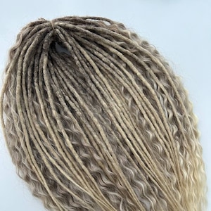 Blonde ombre dreadlock with curly locs, Synthetic ombre dreads extensions, DE and SE Dreadlocks extension, Double and Single ended Wavy locs