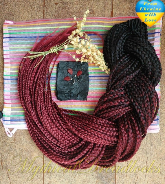 Black to Red Ombre Hair Braids/de & SE Braids/double and Etsy