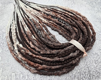 Ombre dreads & braids extensions, DE \ SE Synthetic viking dreadlocks, Double \ Single ended loc extensions, hair accessories as a gift