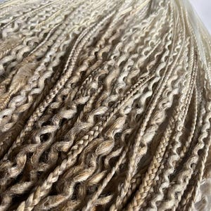 Beige to White dreads extensions, Ombre Dreadlock extensions, DE SE Synthetic viking dreadlocks, Double and Single ended, boho style dreads
