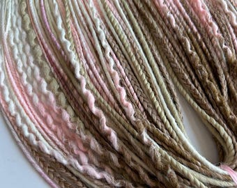 Ombre Synthetic Dreadlocks: Brown to Pink Blonde DE/SE Braids
